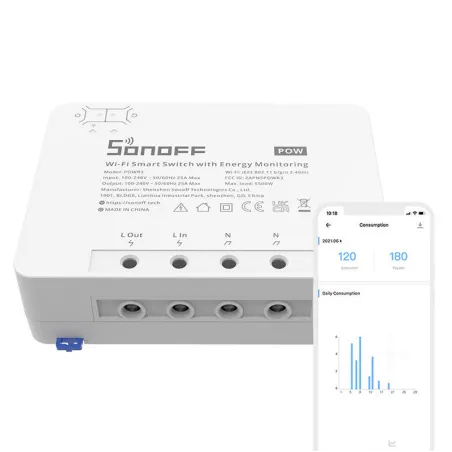 Sonoff POWR3 smart WiFi switch with current measurement function